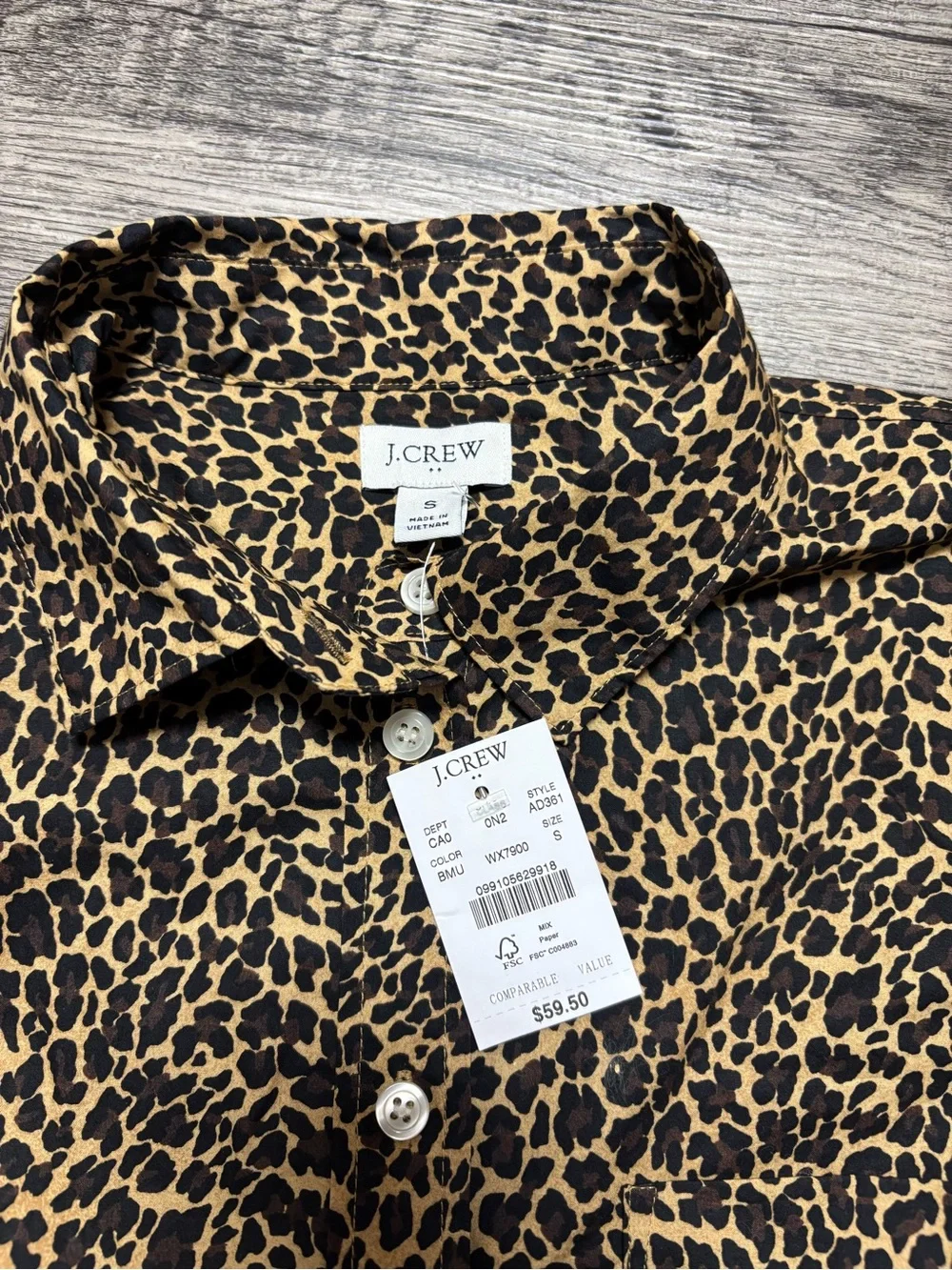 J. Crew Women’s Leopard Print Button-Down Shirt - Brown/Black